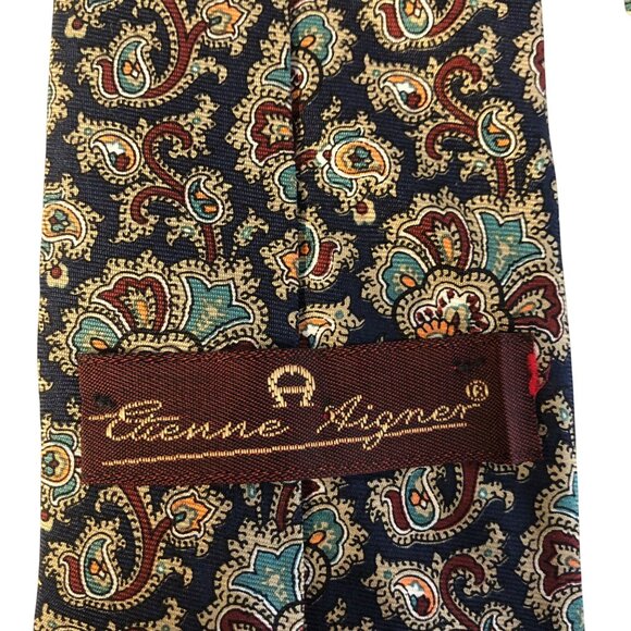 Etienne Aigner Paisley Silk Tie Vintage Mens Necktie Office Work Formal Dad Gift - Picture 5 of 7